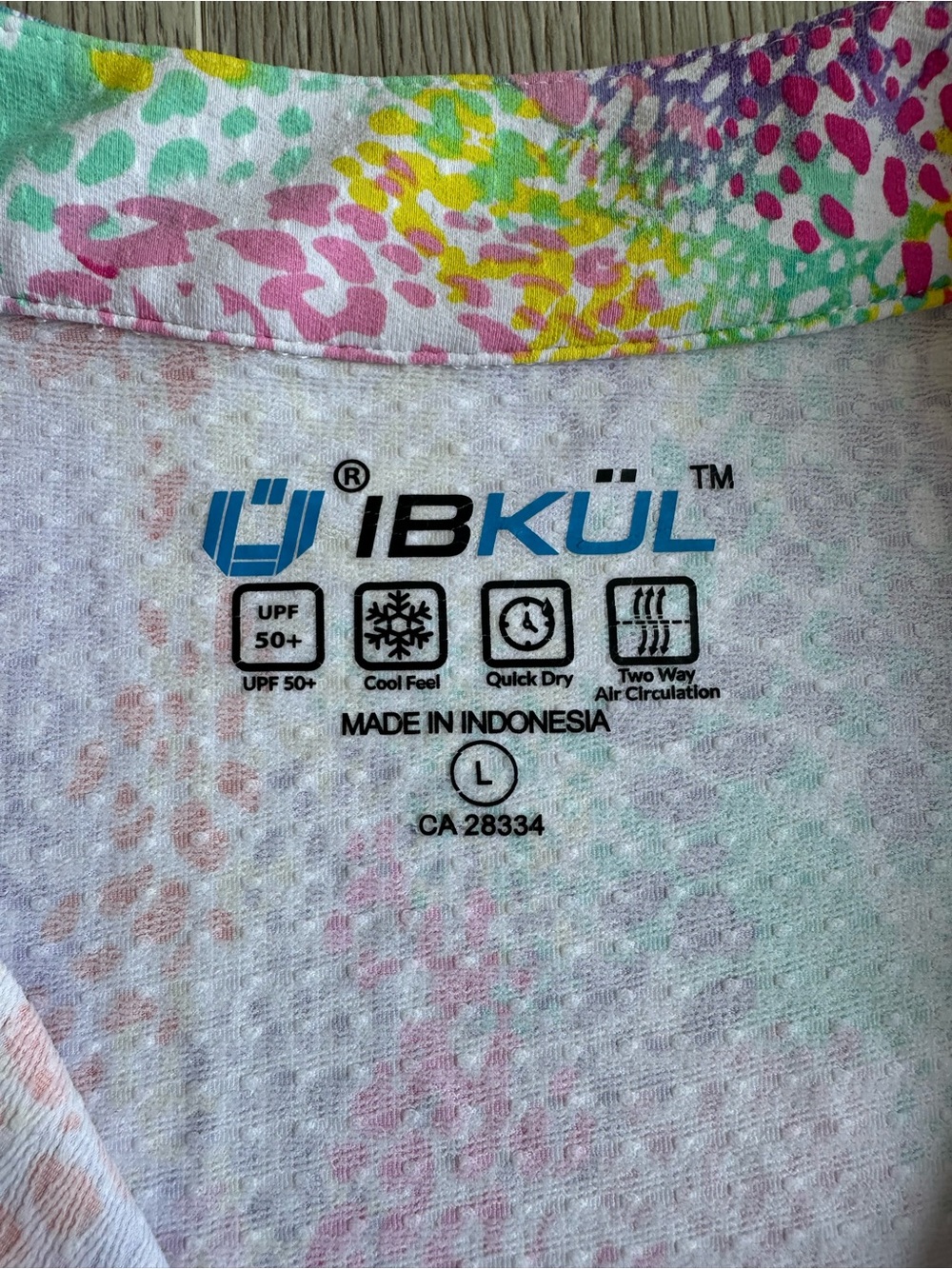 IBKUL Print Sleeveless Golf Dress Size L UPF 50+ Cool Feel Quick Dry Two Way Air - Picture 7 of 8